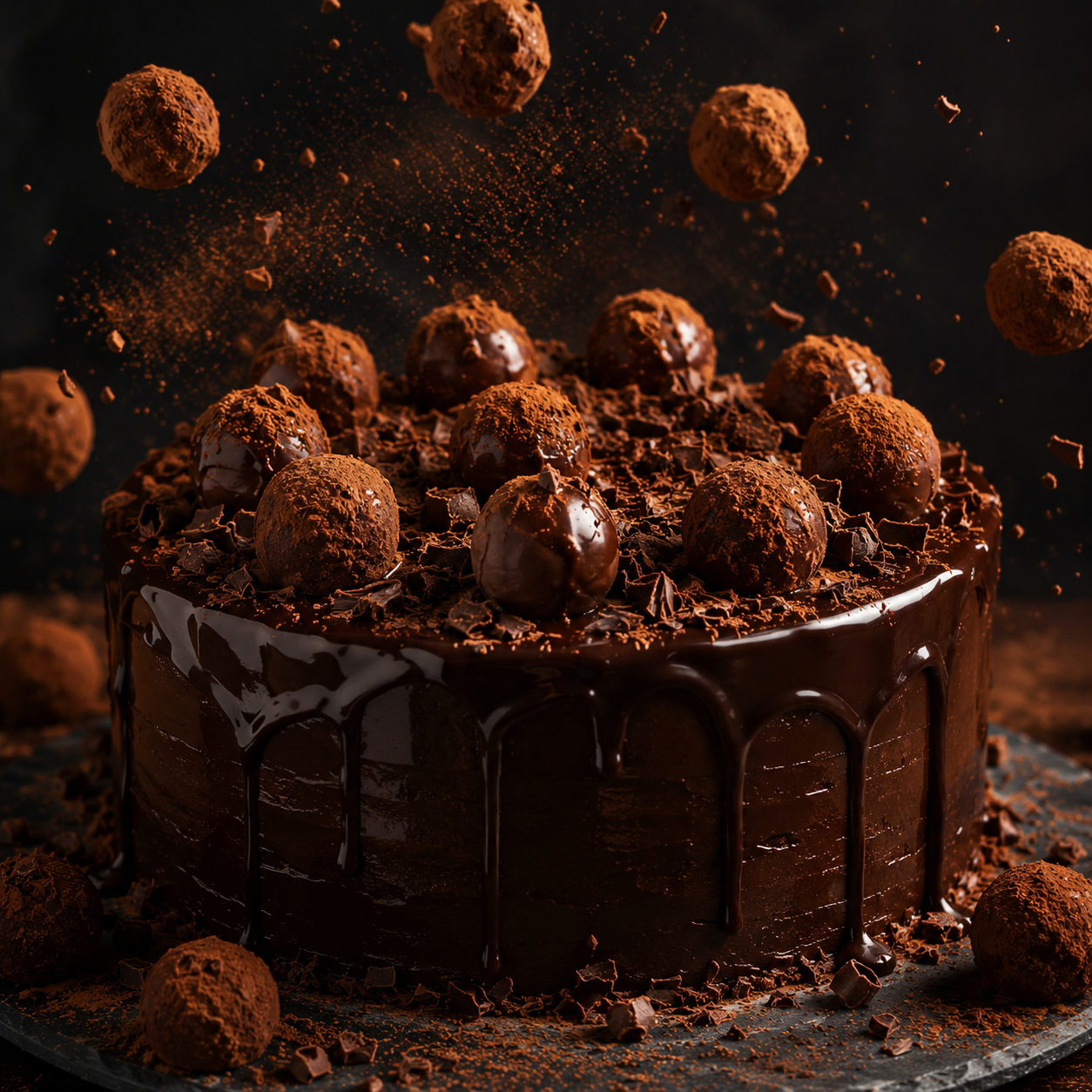 Dark Chocolate Truffle Cake
