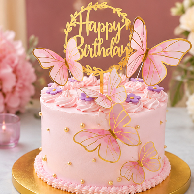 Butterfly Theme Birthday Cake