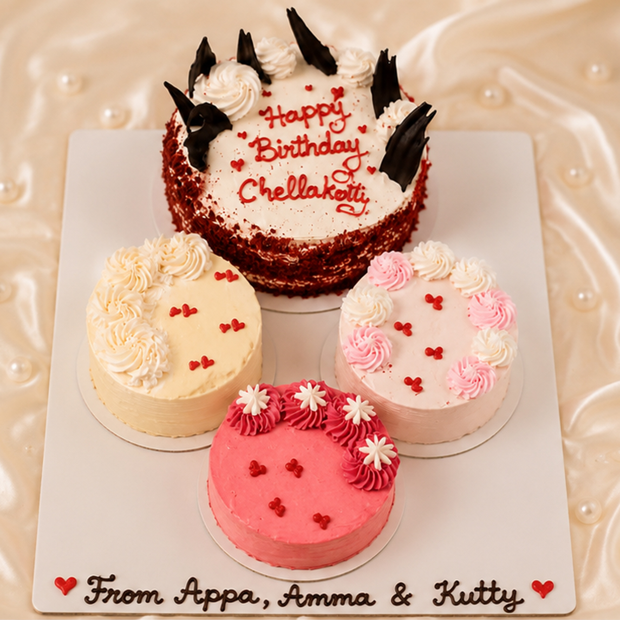 Classic Birthday Celebration Cake Combo (4 Cake Set)