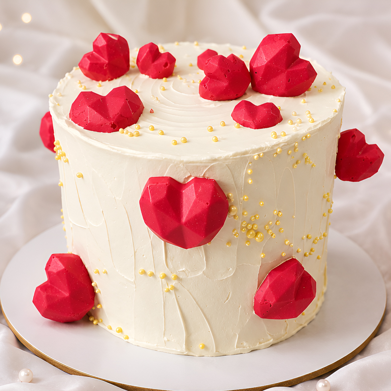 Elegant Heart Designer Cake