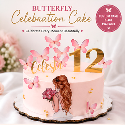 Pink Butterfly Princess Birthday Cake